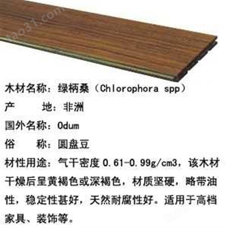 绿柄桑（Chlorophora spp）金豪威木业-绿家地板-实木地板系列